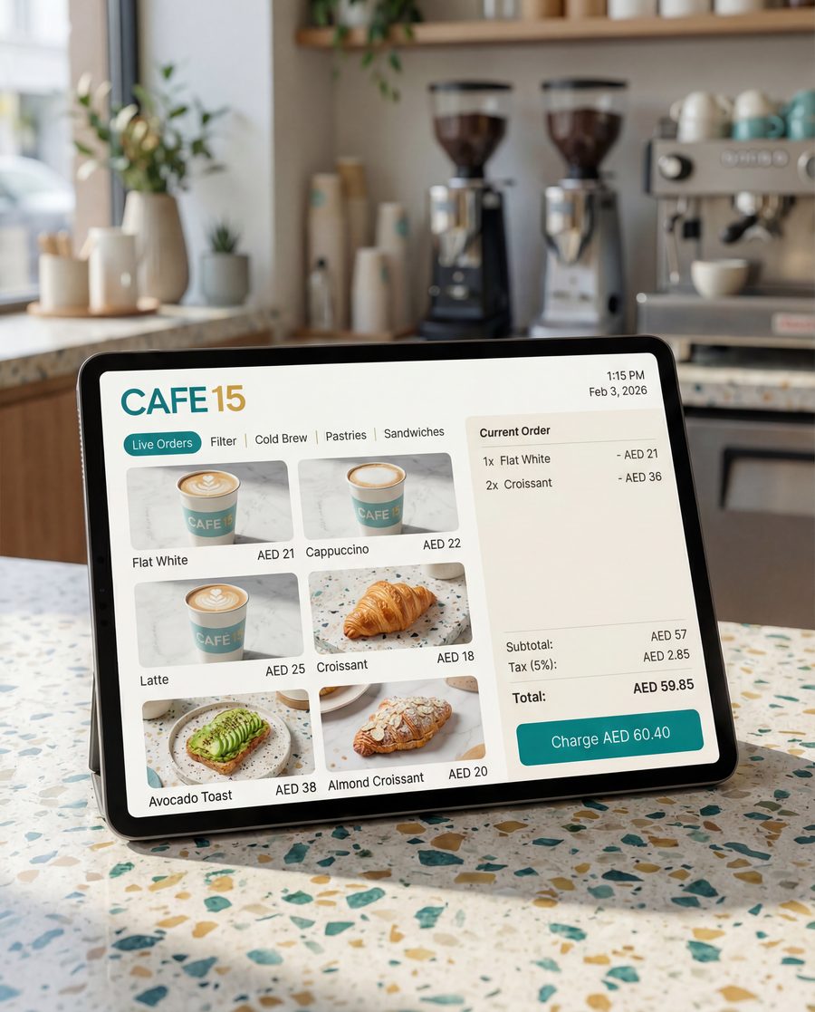 Cafe 15 point of sale interface