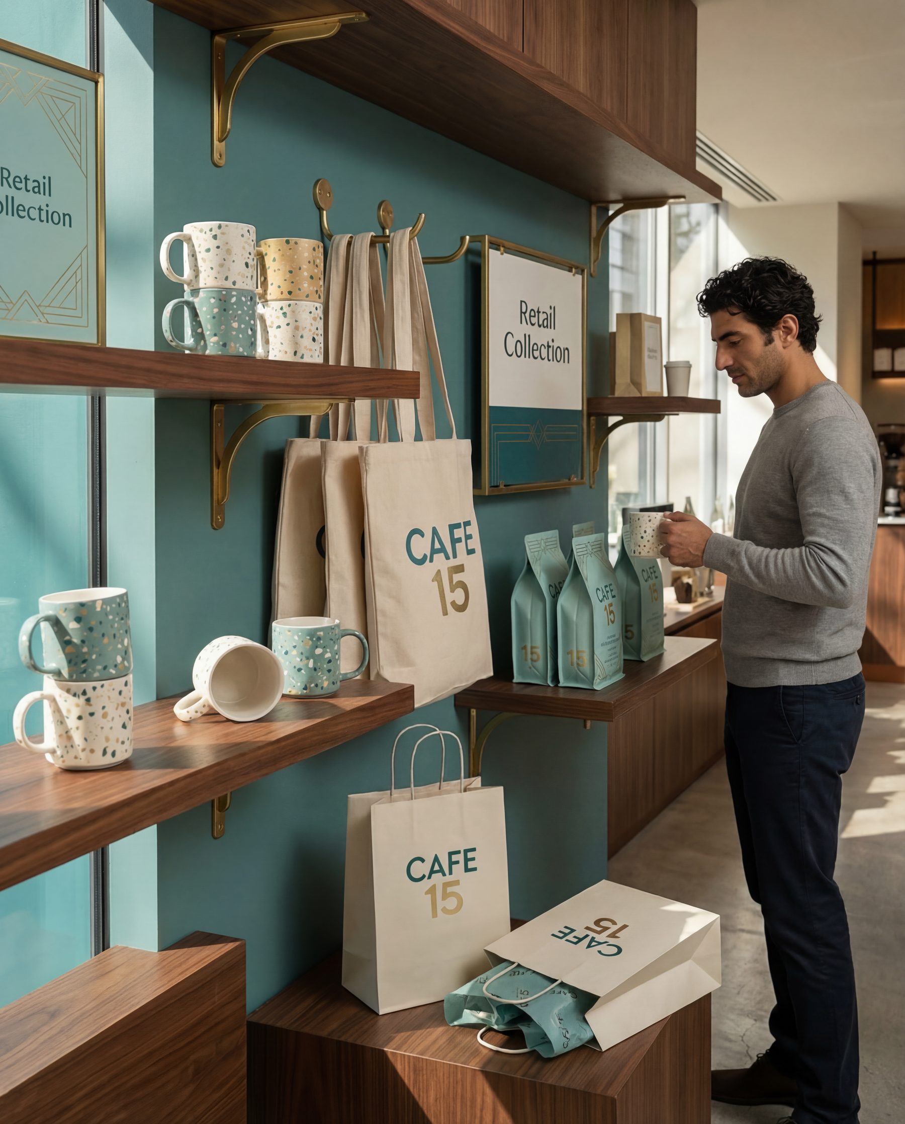 Cafe 15 retail merchandise display