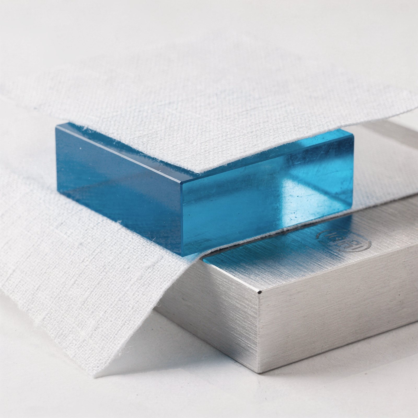 The Julphar mark in deep blue glass on an embossed ground